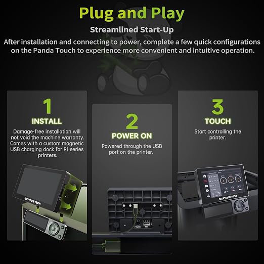 BIGTREETECH Direct Panda Touch for Bambu-Lab P1S P1P X1C X1E A1 Mini 3D Printers, P1S Touch Screen Upgrade, Support Multi-Printers Control and AMS, Check Firmware Compatibility First