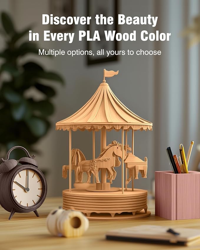SUNLU Real Wood Fiber PLA Filament, Neatly Wound 1.75mm Dimensional Accuracy +/- 0.03mm, Fit Most FDM 3D Printers, 1kg Spool (2.2lbs), Woody Scent Walnut Wood Fiber PLA