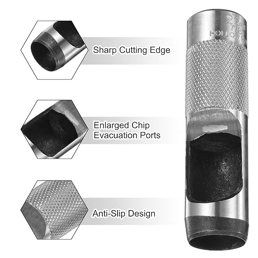 HARFINGTON 2pcs Leather Round Hole Punch, 22mm Hollow Hole Puncher Cutter Carbon Steel Circle Hole Punching Cutting Tool for Belt/DIY Leather Craft