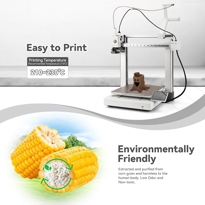 3DHoJor PLA Pro (PLA+) Filament 1.75mm, 3D Printer Filament, Cardboard Spool, +/- 0.03 mm-Brown, 1kg