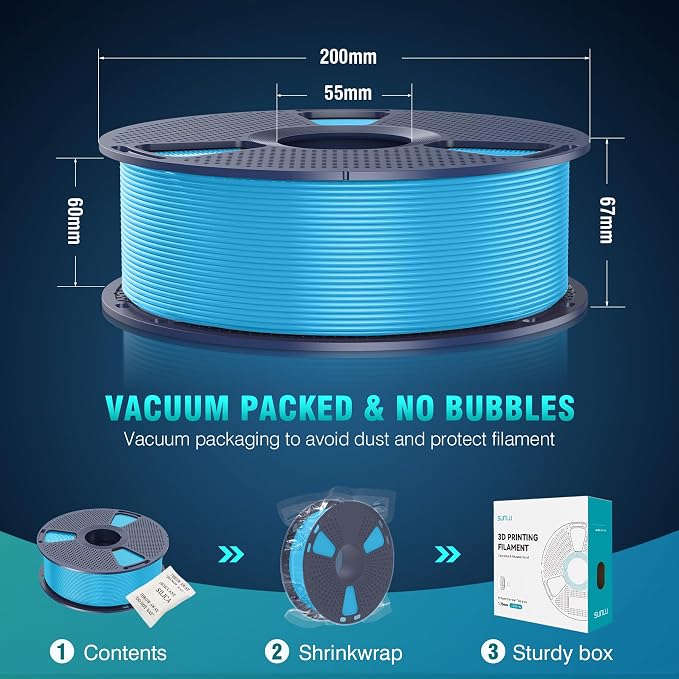 SUNLU PLA+2.0 3D Printer Filament 2KG, Upgrade PLA+ Filament 1.75mm, Tougher and Stronger, Dimensional Accuracy +/-0.02mm, 1KG per Spool, 2 Pack, 2KG Total, White+White