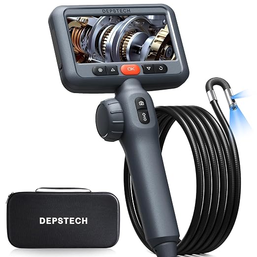 DEPSTECH DS650 210° Two-Way Articulating Borescope with Dual Lens, Industrial Endoscope with Lights, DS520 50FT Sewer Inspection Camera,DEPSTECH 1080P Dual Lens Endoscope Camera