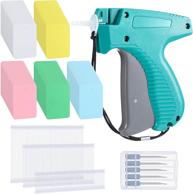 Honoson 2006 Pcs Clothing Price Tags with Gun Set Including Garment Price Tag Attacher with 5 Steel Needles 500 Clothing Label 1500 Plastic Fasteners Barbs(Colorful)