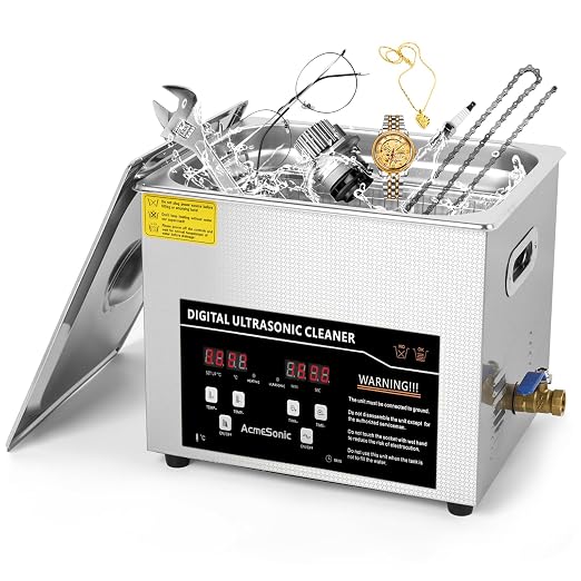 Ultrasound Cleaning Machine 10L Digital Ultrasonic Parts Cleaner with Timer 40kHz SUS 304 Stainless Steel Lab Sonic Cleaner for Professional Tools,Metal Parts,Jewelry,Eyeglasses