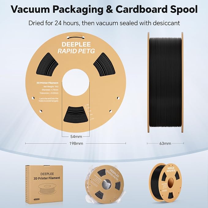 Rapid PETG Filament 1.75mm, High Speed PETG 3D Printer Filament Up to 600 mm/s, Dimensional Accuracy +/- 0.02 mm, Fits for Most FDM 3D Printers, 2 Pack 1kg White & Gray
