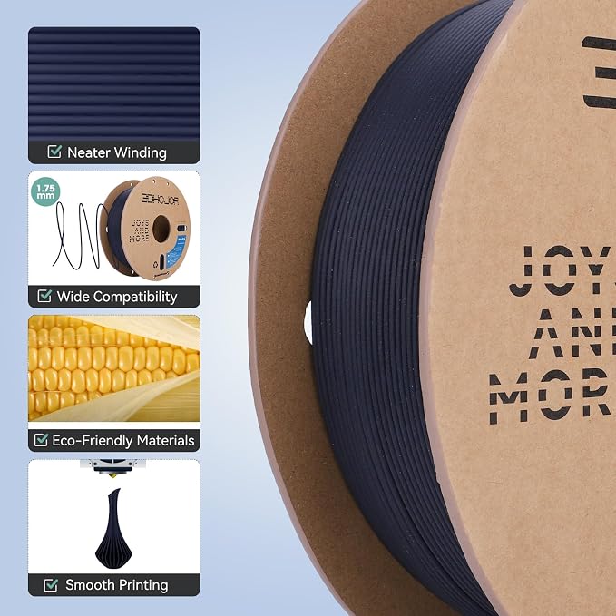 3DHoJor Matte PLA Filament 1.75mm 1kg Cardboard Spool PLA Filament 1.75 PLA 3D Printing Filament, Print with Most 3D Printers 3D Filament-Dark Blue