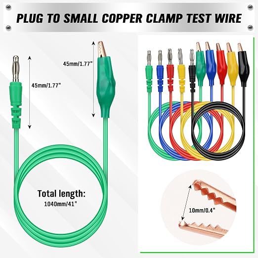 SWANLAKE 43-Piece Back Probe Kit, 30A Multi-Angle Test Probe, 4mm Banana Plug to Copper Alligator Clips, U-Shaped Connectors, Automotive Electrical Circuit Diagnosis Car Repairing Tools