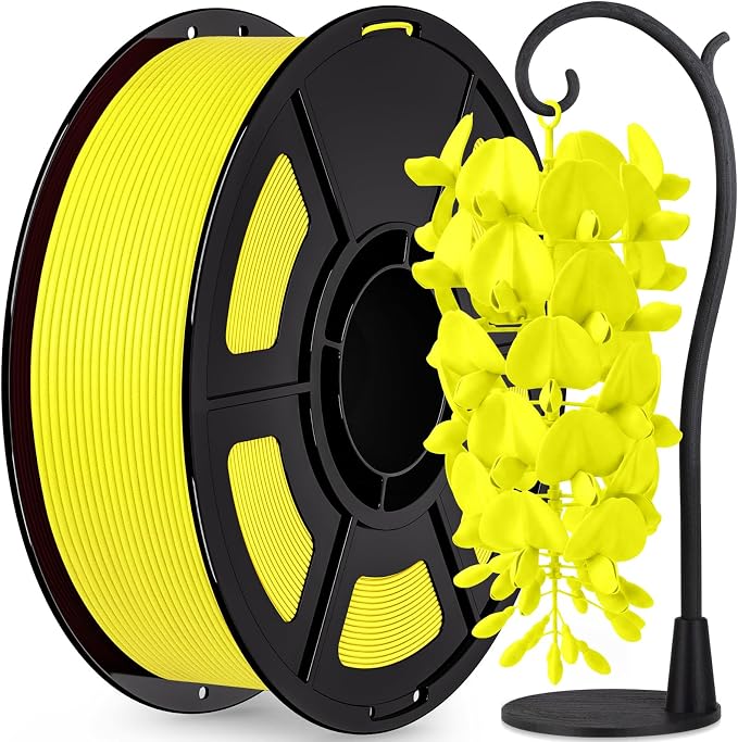 IEMAI Matte PETG Filament 1.75mm Yellow 1kg, Smooth Matte Finish 3D Printer Filament with Minimal Layer Lines & Low Warping, +/-0.02mm Dimensional Accuracy