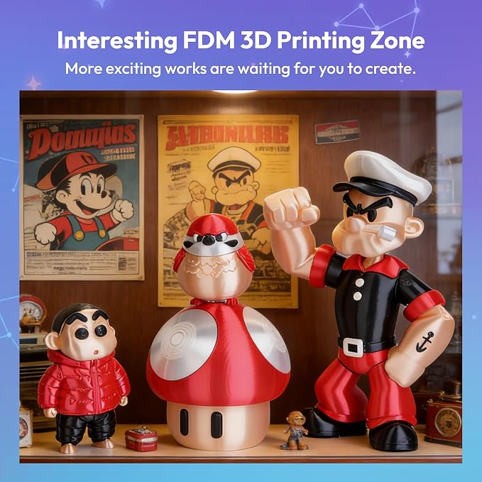 AMOLEN Silk PLA 3D Printer Filament 1.75mm 200g x 4 Spools Bundle, Exclusive Skin/Red/Black/White High Gloss Metallic PLA for Anime Classic Game Hero, Dimensional Accuracy +/- 0.02mm