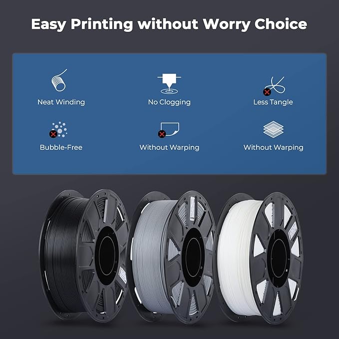 Creality PLA Filament 1.75mm, Tough and Durable 3D Printer Filament with +/-0.02mm Accuracy, Smooth Printing 1KG Spool, White