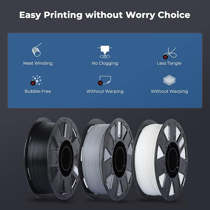 Creality PLA Filament 1.75mm, Tough and Durable 3D Printer Filament with +/-0.02mm Accuracy, Smooth Printing 1KG Spool, Black