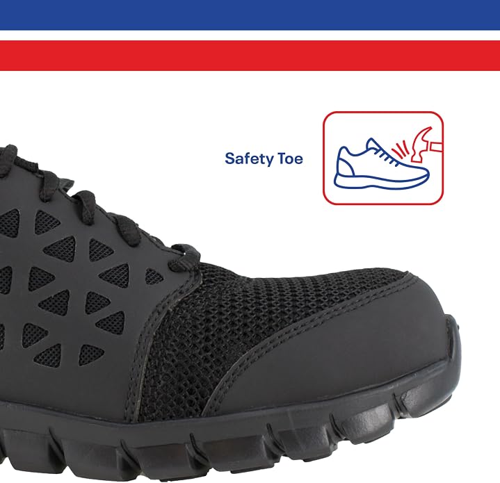 Reebok Mens Rb409 Sublite Cushion Work Safety Athletic Composite Toe Shoe Black