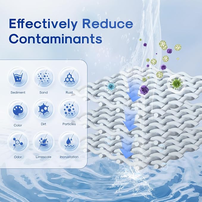 ICEPURE 50 Micron 10”*4.5'' Whole House Sediment String Wound Water Filter Replacement filter for 84637, WPX5BB97P, PC10, 355214-45, 355215-45, WP10BB97P, WP5BB97P, 3 PACK