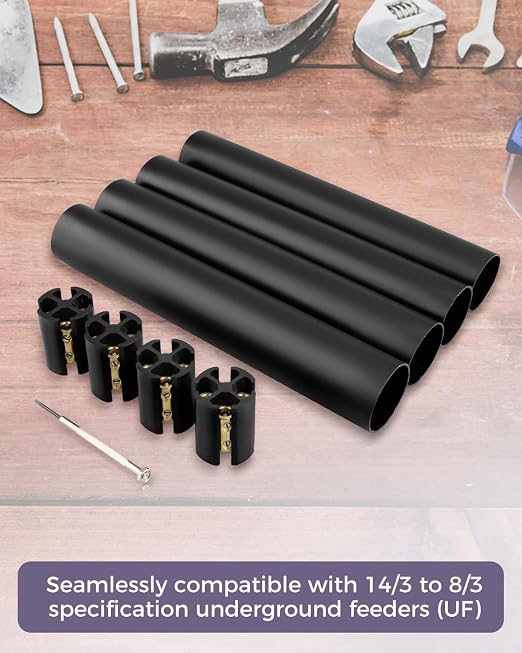 Waterproof Underground Wire Splice Kit Fit for 14/3 to 8/3 UF Cables, 600V Direct Burial