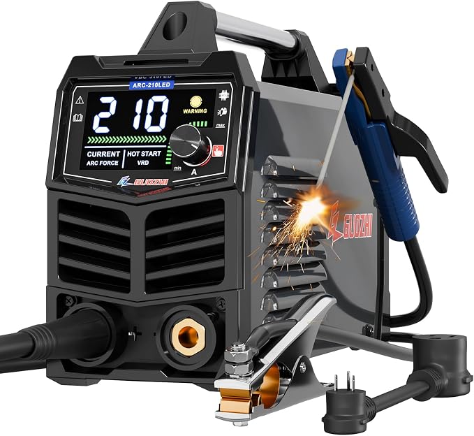GZ GUOZHI Stick Welder 210Amp Large LED Display Digital Inverter IGBT Welding Machine,110V/220V Dual Voltage Hot Start Portable MMA ARC Welder Machine