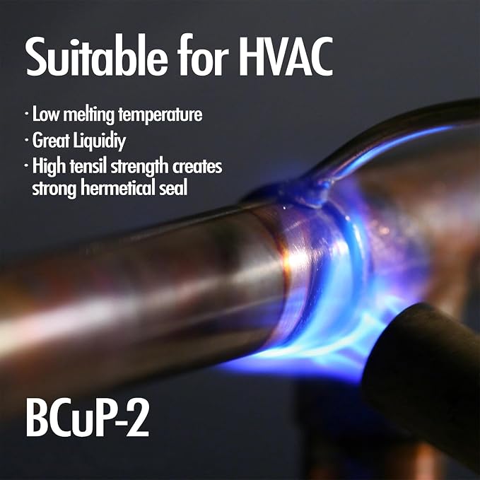 40 Sticks Copper Brazing Rods BCuP-2 (5/64" x 9.8") 2mm Phosphorus Round Self Fluxing Welding Brass Brazing Rod Sticks TIG Arc Pipes for Air Conditioner Refrigerators Pipe Gas