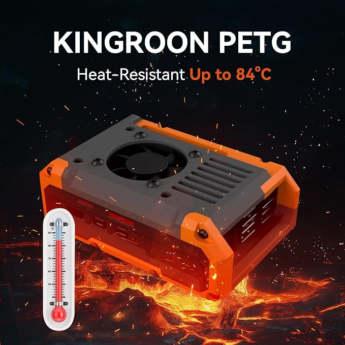 Kingroon PETG 3D Printer Filament, Dimensional Accuracy +/- 0.03 mm, 1 kg Spool(2.2lbs), 1.75mm,2KG White+Black
