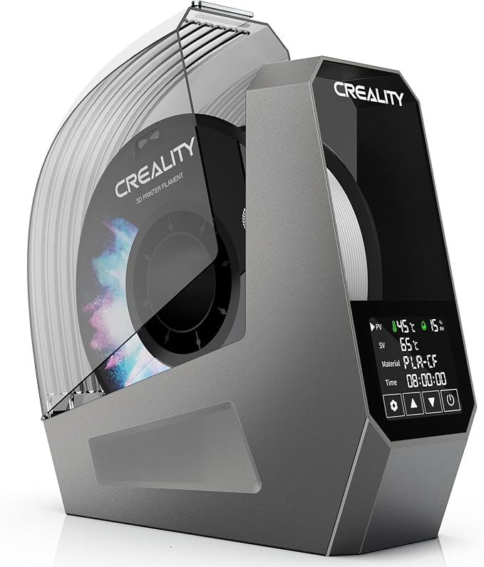 Creality Filament Dryer, Space Pi Filament Storage Box -Double 360° Heating and 110W PTC Heater LCD Touch Screen One-Key Set 3D Printer Filament, Dehydrator 1.75/2.85/3mm with 1KG PETG Black