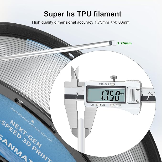 iSANMATE TPU Filament 1.75mm 95A Clear, 1kg/2.2lbs TPU Flexible 3D Printer Filament for FDM 3D Printers,Dimensional Accuracy +/- 0.03mm, 50-100mm/s