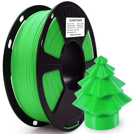 GIANTARM 3D Printer Filament, Green Pla Filament, 1Kg(2.2lbs) Spool, 1.75mm Dimension Accuracy +/- 0.03mm, 3D Printing Filament