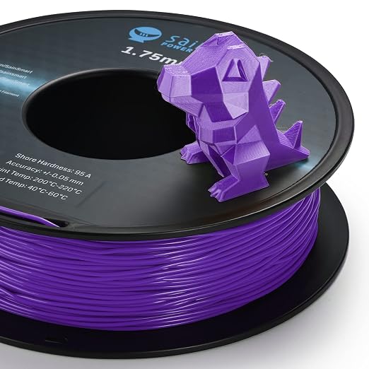 SainSmart Flexible TPU 3D Printing Filament, 1.75 mm, 0.8 kg, Dimensional Accuracy +/- 0.05 mm, Kaoss Violet