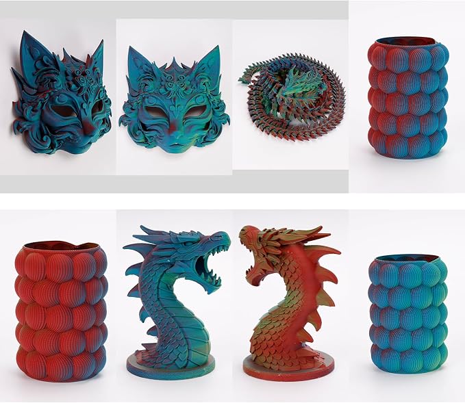 iSANMATE Matte Tri Color PLA Filament 30-300mm/s 3-in-1 Color Rainbow Filament Fast Color Change Filament by Angle 3D Printing 1.75MM 1KG Fit for Bambu Lab 3D Printers,AMS,AMSLite(Red Green Blue)