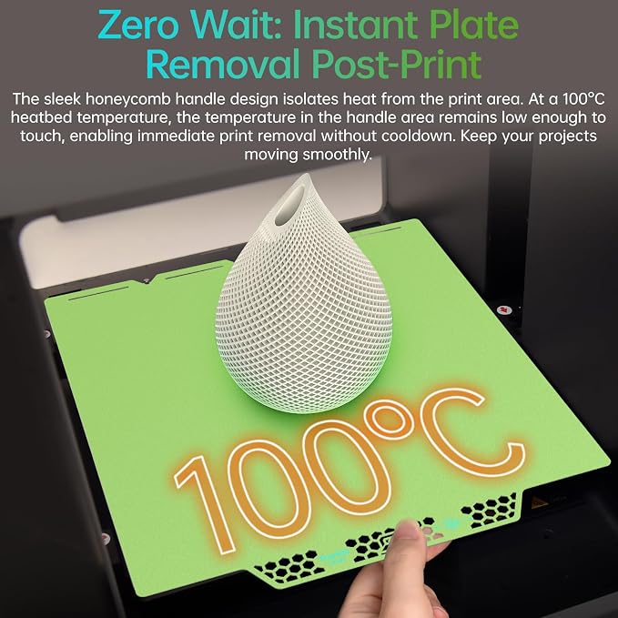 BIQU CryoGrip Pro Glacier Green Compatible with Snapmaker U1 3D Printer 276x304.5mm Panda Build Plate Double Sided Upgrade Plate Removable Surface Platform
