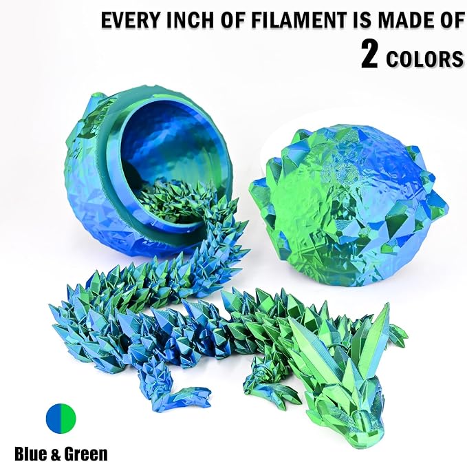 OVV3D PLA Filament 1.75mm, Silk PLA Dual Color Blue Green 3D Printer Filament, High Speed 3D Printing Filament，Silk Blue Green Filament 1.75mm+ /- 0.02mm，1 kg