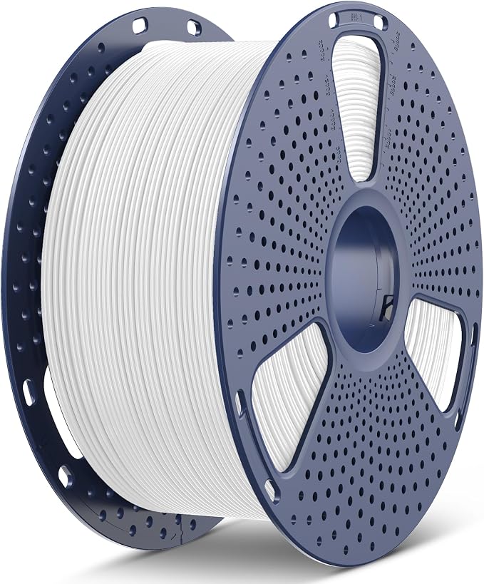 SUNLU Large Spool 3KG PLA Filament, 3D Printer Filament PLA 1.75mm, Less Stringing Good Layer Adhesion High Toughness, Big Roll Filament, 3kg Spool(6.6 lbs), White
