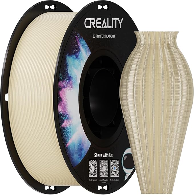 Creality PETG Filament 1.75, 3D Printer Filament, Excellent Toughness High Precision, Odorless Non-Toxic Moistureproof, 1kg(2.2lbs) Glossy 3D Printing Filament for 3D Printer (Beige)