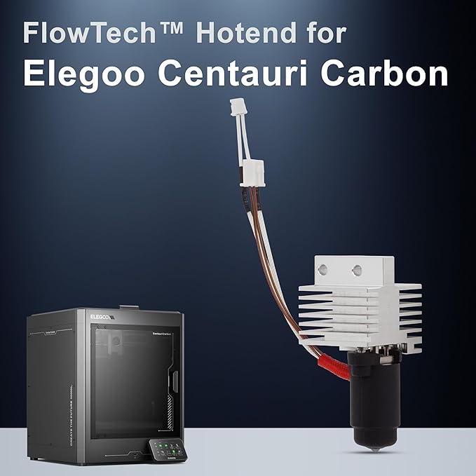 Microswiss FlowTech Hotend Upgrade for Elegoo Centauri Carbon 1 - Leakproof Nozzle - Cold Nozzle Change - High Flow - All Metal Design - Made in USA