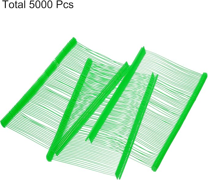 uxcell 5000pcs 2 Inch(50mm) Micro Tagging Gun Fasteners, Tag Pins Clothing Tagging Barbs Attachments Plastic Garment Price Tag Barb for Clothes, Green