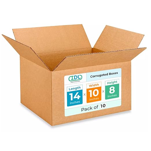 Medium Moving & Shipping Boxes 14x10x8 inches (10-Pack) - Extra Strength 200 lb vs Regular - USA-Made Corrugated Packaging Boxes for USPS/UPS/FEDEX - Box for Shipping - Heavy Duty Box by IDL Packaging