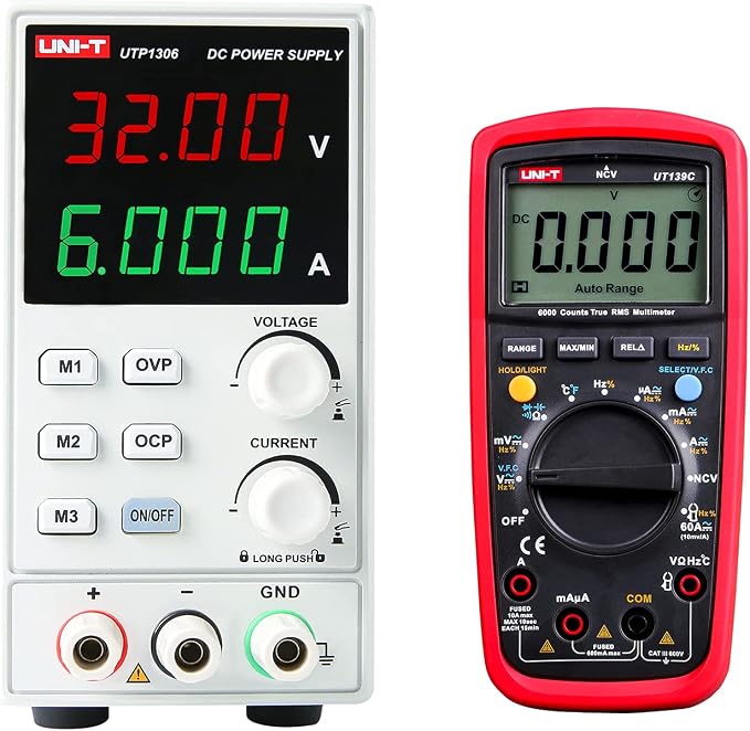 UNI-T DC Power Supply UTP1306, TRMS Digital Multimeter UT139C