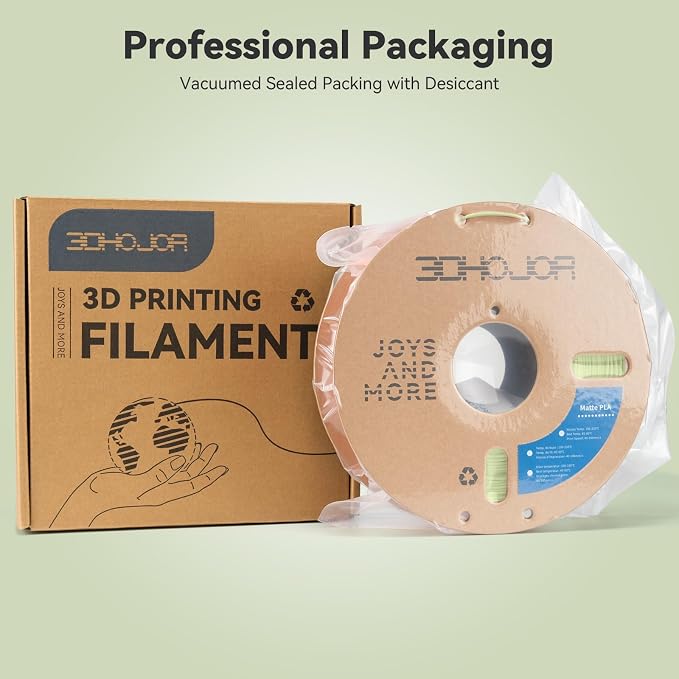 3DHoJor Matte PLA Filament 1.75mm 1kg Cardboard Spool PLA Filament 1.75 PLA 3D Printing Filament, Print with Most 3D Printers 3D Filament-Matcha Green