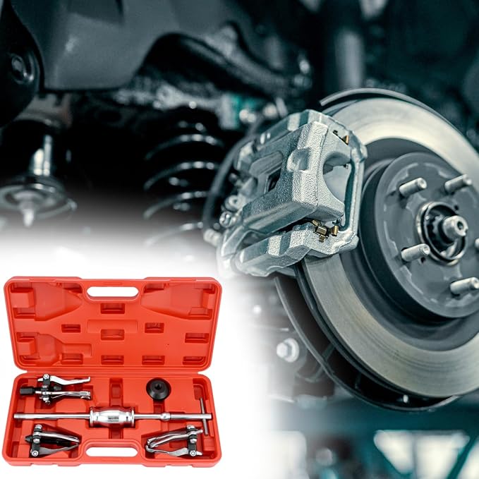 QWORK 3 Jaw Gear Bearing Slide Hammer Puller Set - Universal Internal & External Gear & Pulley Puller for Automotive Maintenance, Efficiently Removes Gears, Bearings, Grease Retainers, Oil Seals
