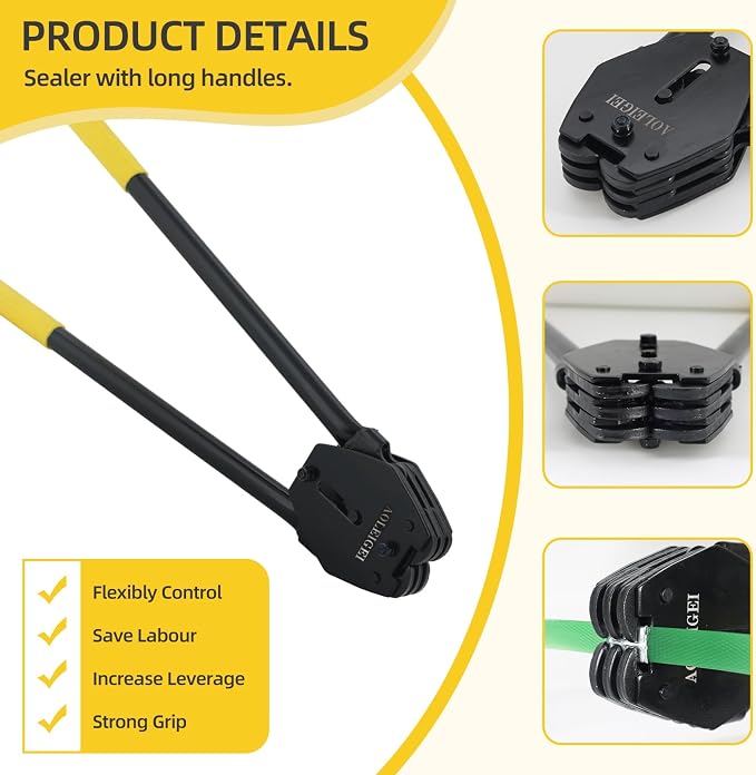 Banding Strapping Kit, 5/8” x 1000’ Heavy Duty Pallet Strapping Kit >1500lbs Tensile Strength, Includes Banding Tool Tensioner & Sealer, 200 Metal Seals, Corner Protectors & Dispenser Box