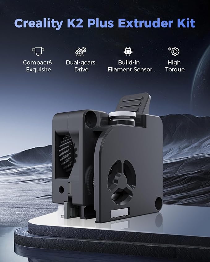 Creality Official K2 Plus Extruder Kit, Build-in Filament Runout Sensor, 80N Strong Extrusion Force & Dual Gear Design Provide Smooth and Precise Feeding, Compatible with Creality K2 Plus, K2, K2 Pro