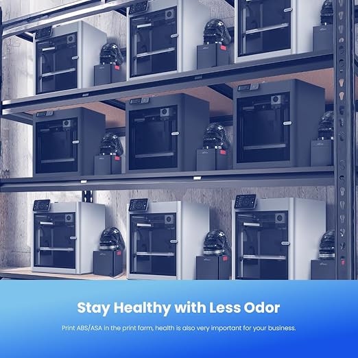 3D Printer Filtration System with HEPA H13 & Activated Carbon, Triple-Layer Air Purifier for ABS/ASA, VOC and Ultrafine Particles Removal for Bambu Lab P1S/X1C & Other Enclosed Printers