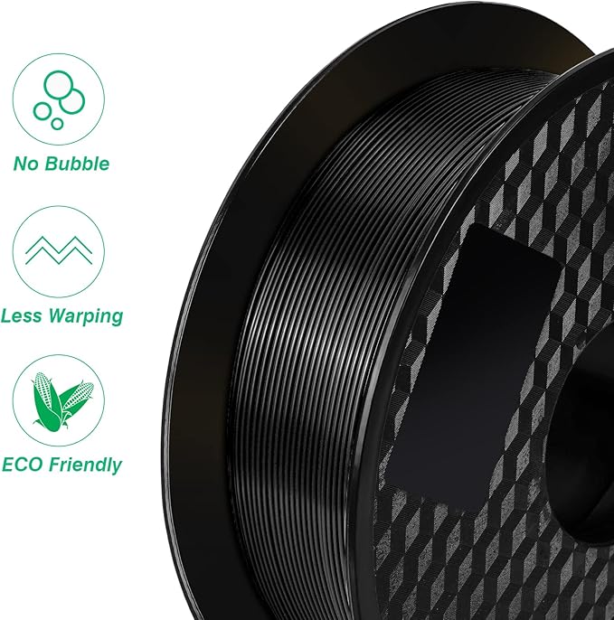 Kingroon PLA 3D Printer Filament, 10 Rolls, Dimensional Accuracy +/- 0.02 mm, 10kg Spool(22lbs), 1.75 mm，Black White Grey Red Blue Green Purple Skin Silver Yellow