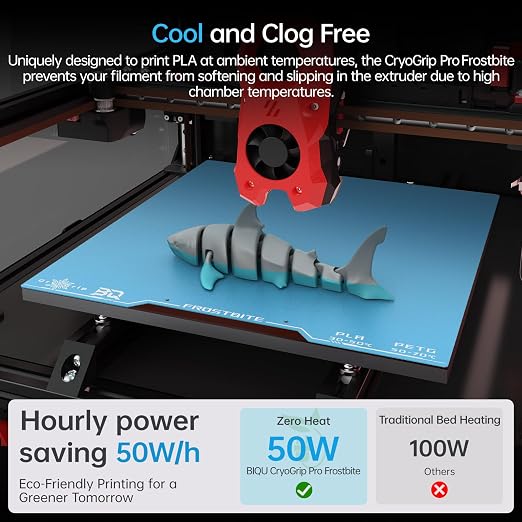 BIQU CryoGrip Pro Frostbite Build Plate for Voron 300, Qidi Plus 4 3D Printers, Cold Build Plate, Room Temperature Printing, Double-Sided Textured Sheet, 300x300mm, 1 Piece