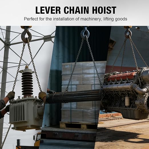 YELLOW JACKET 3 Ton Manual Lever Chain Hoist, G80 Galvanized Carbon Steel with Weston Double-Pawl Brake, Chain Come Along and Safety Measures for Chain Fall