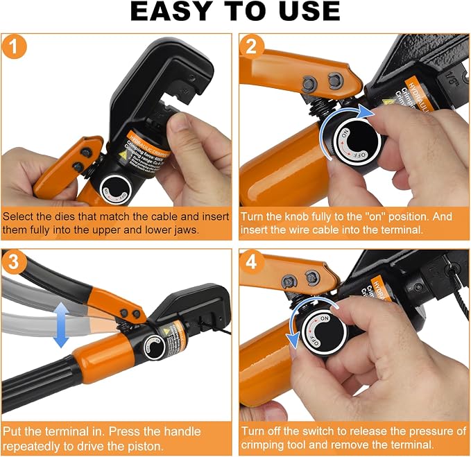 Upgraded Hydraulic Crimping Tool and Cable Cutter, Hydraulic Cable Lug Crimper with 9 Dies, Wire Swaging Tool for 1/8" - 3/16" Stainless Steel Cable Railing Kit