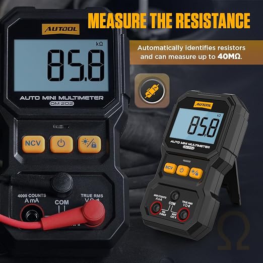 AUTOOL Digital Multimeter, Multi Meter 4000 Counts True RMS Auto-Ranging, NCV, Voltage/Resistance/Continuity/Current Tester