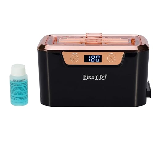iSonic DS310C Miniaturized Commercial Ultrasonic Cleaner With Makeup Brush Holder For Cosmetic Tools, Air Brushes, Jewelry, Eyeglasses, 110V 55W
