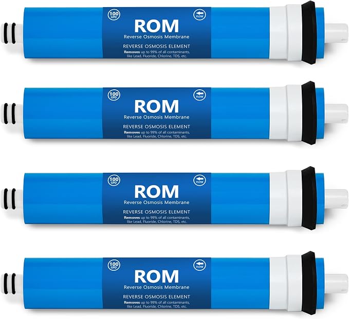 Express Water – 4 Pack Reverse Osmosis Membrane – RO Membrane 100 GPD Water Filter Replacement – Under Sink and Reverse Osmosis System