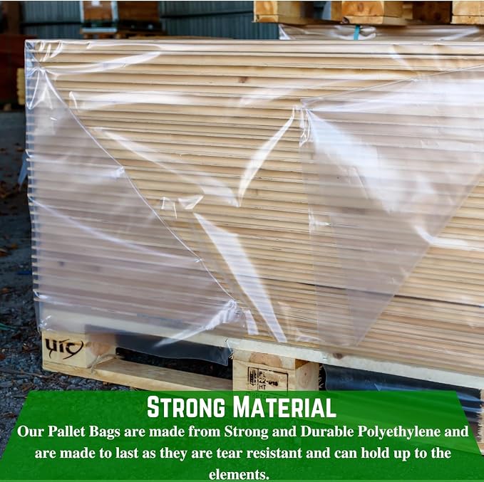 Farm Plastic Supply - Pallet Covers - 3 Mil (55' x 53' x 75') - Heavy Duty Construction Grade Strength Pallet Bags, Tear Resistant, Polyethylene Pallet Bags, Pallet Storage (Clear, 50 Pack)