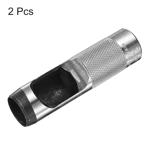 HARFINGTON 2pcs Leather Round Hole Punch, 22mm Hollow Hole Puncher Cutter Carbon Steel Circle Hole Punching Cutting Tool for Belt/DIY Leather Craft