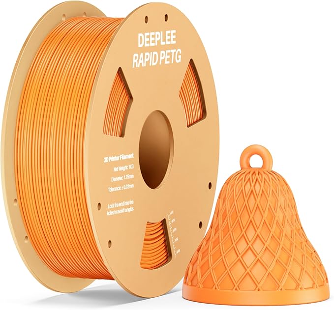 Rapid PETG Filament 1.75mm, High Speed PETG 3D Printer Filament Up to 600 mm/s, Dimensional Accuracy +/- 0.02 mm, Fits for Most FDM 3D Printers, 1kg Orange