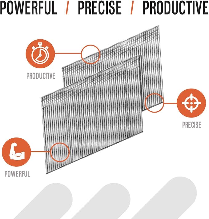 Paslode, Finishing Nail, 650232, 20 Degree Angled Galvanized, 16 Gauge, 2,000 per Box, 2 1/2 inch